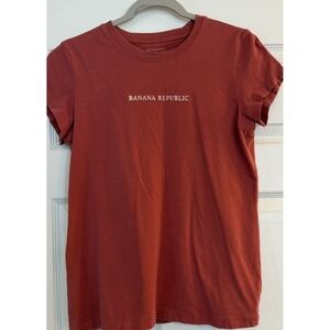 Y2K Banana Republic 2008 Tee Shirt Women LG Rose Preppy Retro Festival Concert